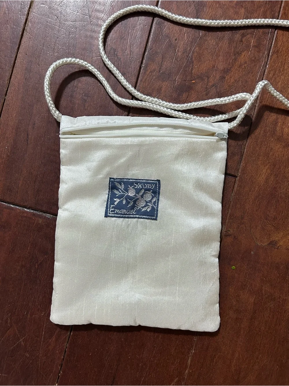 Embroidered Ivory Silk Crossbody by artist Yair Emmanuel, Jerusalem’s Old City